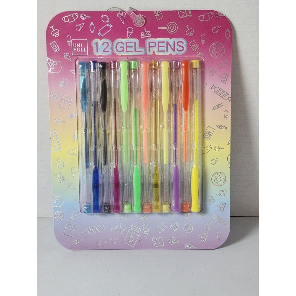 12 Gel Pens Neon Colors